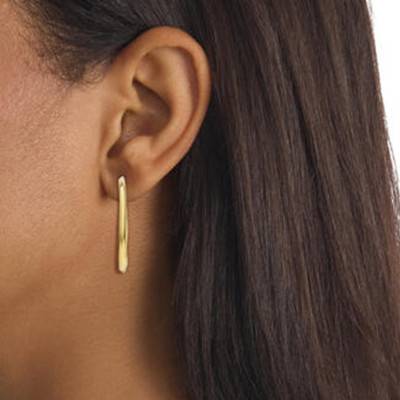 Sculptural Elemental Gold-Tone Steel Hoop Earrings - 35000644 - Calvin Klein