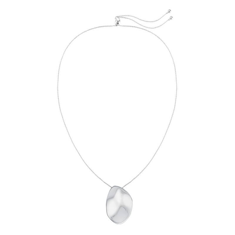 Stainless Steel Sculptural CK Reflect Necklace, Adjustable Length 66 cm - 5000618 - Calvin Klein
