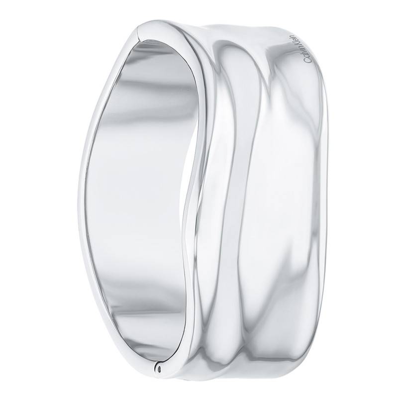 Stainless Steel Sculptural Elemental Bangle Bracelet, Length 17,50 cm, Width 28 mm - 35000640 - Calvin Klein