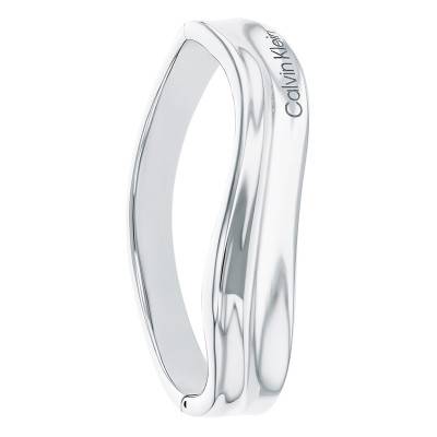 Steel Sculptural Elemental Bangle, Length 17.50 cm, Width 6 mm - 35000641 - Calvin Klein