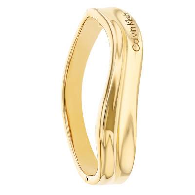 Bracelet Jonc Sculptural Elemental en Acier Doré, Longueur 17,50 cm, Largeur 6,00 mm - 35000642 - Calvin Klein