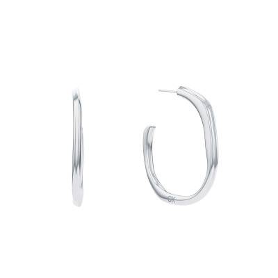 Sculptural Elemental Steel Hoop Earrings - 35000643 - Calvin Klein