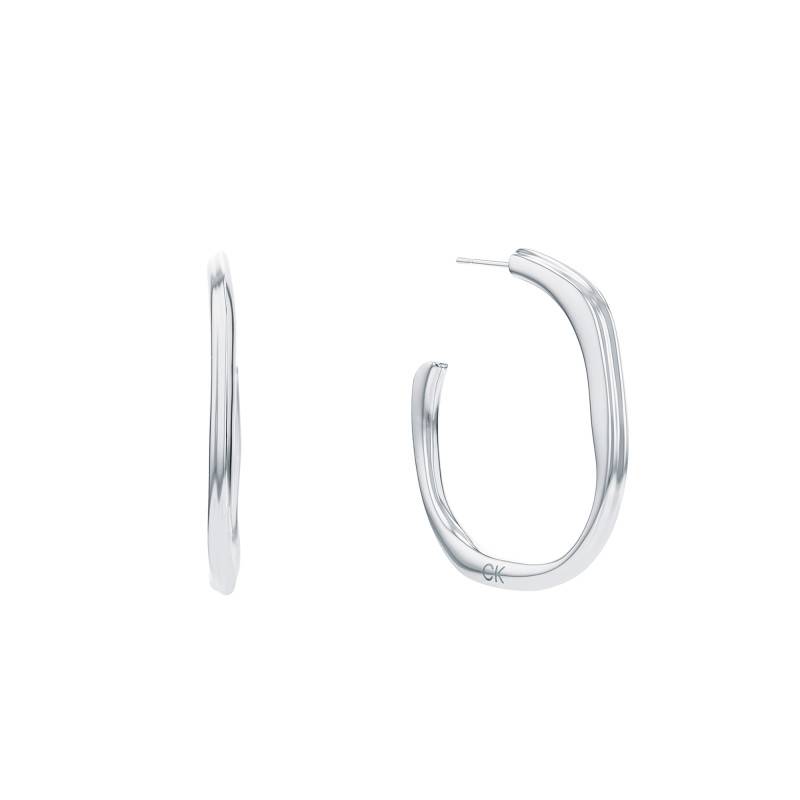 Sculptural Elemental Steel Hoop Earrings - 35000643 - Calvin Klein
