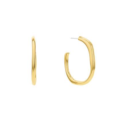 Sculptural Elemental Gold-Tone Steel Hoop Earrings - 35000644 - Calvin Klein
