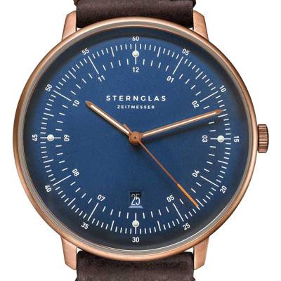 Watch Hamburg Dark Blue Bronze Vintage Mocha S01-HH27-VI17 - Sternglas
