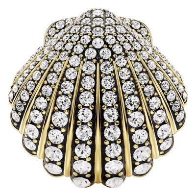 Broche Idyllia Coquillage Métal Doré & Cristaux Blancs - 5683967 - Swarovski