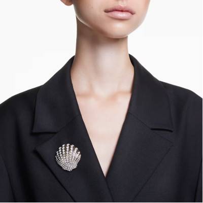 Broche Idyllia Coquillage Métal Doré & Cristaux Blancs - 5683967 - Swarovski