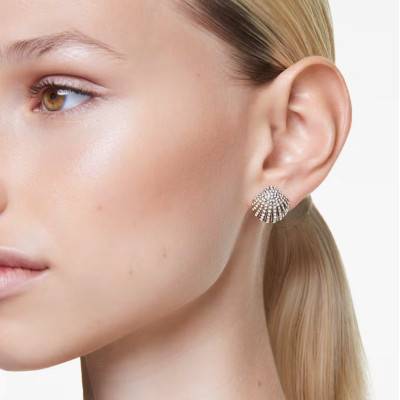 Boucles d'oreilles Idyllia Coquillage Métal Doré & Cristaux Blancs - 5683970 - Swarovski