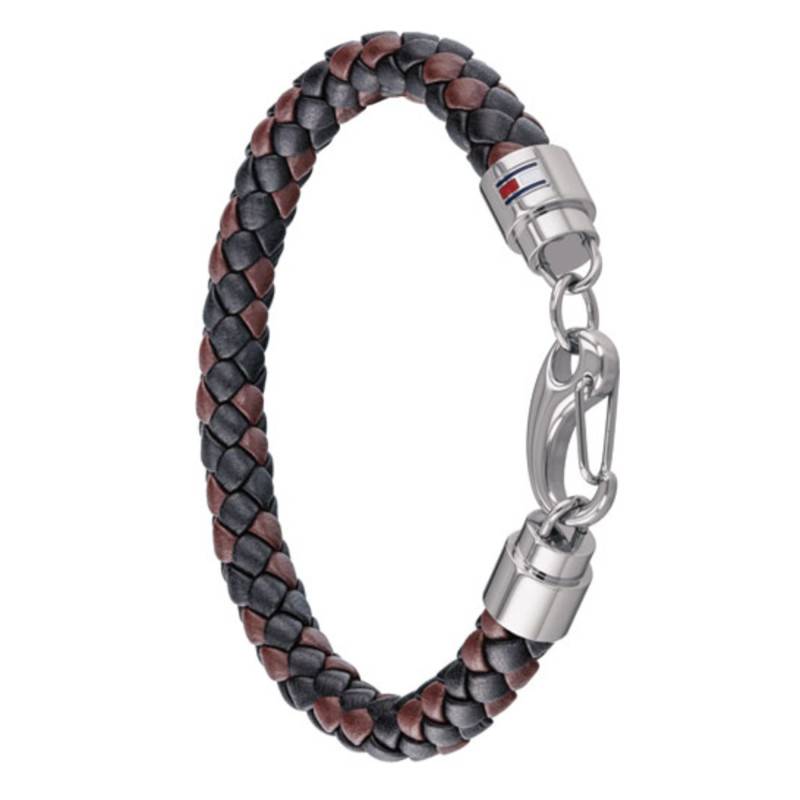 Stainless Steel and Braided Leather Bracelet, Length 19 cm - 2790047 - Tommy Hilfiger
