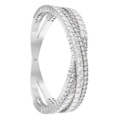 Bracelet Hyperbola, Métal Rhodié & Cristaux Blancs - 5680267, Longueur 16,10 cm - Swarovski