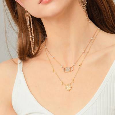 Collier Missy Doré & Strass, Longueur 45 à 50 cm - Hipanema