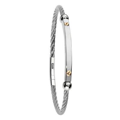 Bracelet Pramaggiore en Acier & Or Jaune 750, Longueur 20,50 cm - Salvatore Bersani