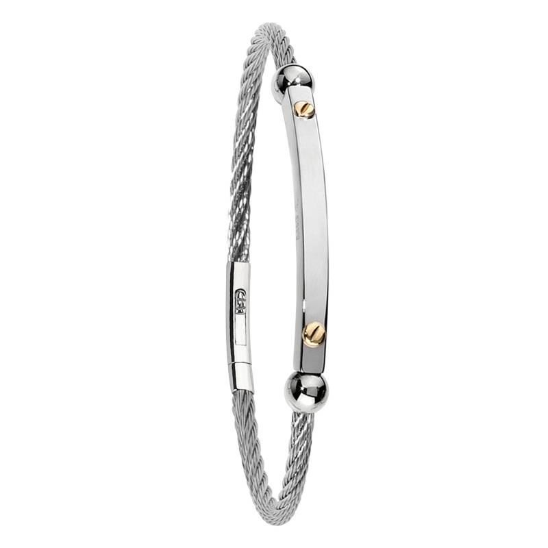 Steel & 750 Yellow Gold Pramaggiore Bracelet, Length 20.50 cm - Salvatore Bersani
