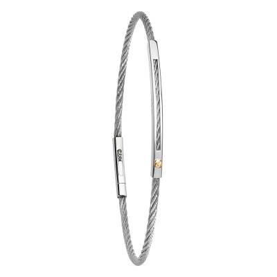 Bracelet Rubano en Acier & Or Jaune 750, Longueur 20,50 cm - Salvatore Bersani
