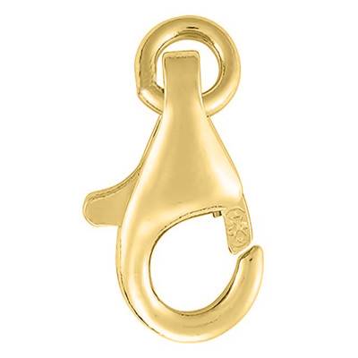 Fermoir Mousqueton Or Jaune 750, 9 x 5 mm pour chaîne 0,90 à 2 mm - Les Essentiels