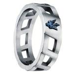 Iconic Gray & Blue Steel Ring