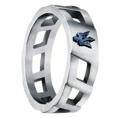 Iconic Gray & Blue Stainless Steel Ring - JM334AVD50019 - Maserati