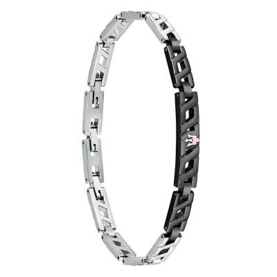 Iconic Two-Tone Steel & Ceramic Bracelet, Length 18.50 cm to 21.50 cm - JM124AVD36 - Maserati