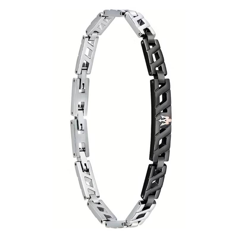 Iconic Two-Tone Steel & Ceramic Bracelet, Length 18.50 cm to 21.50 cm - JM124AVD36 - Maserati