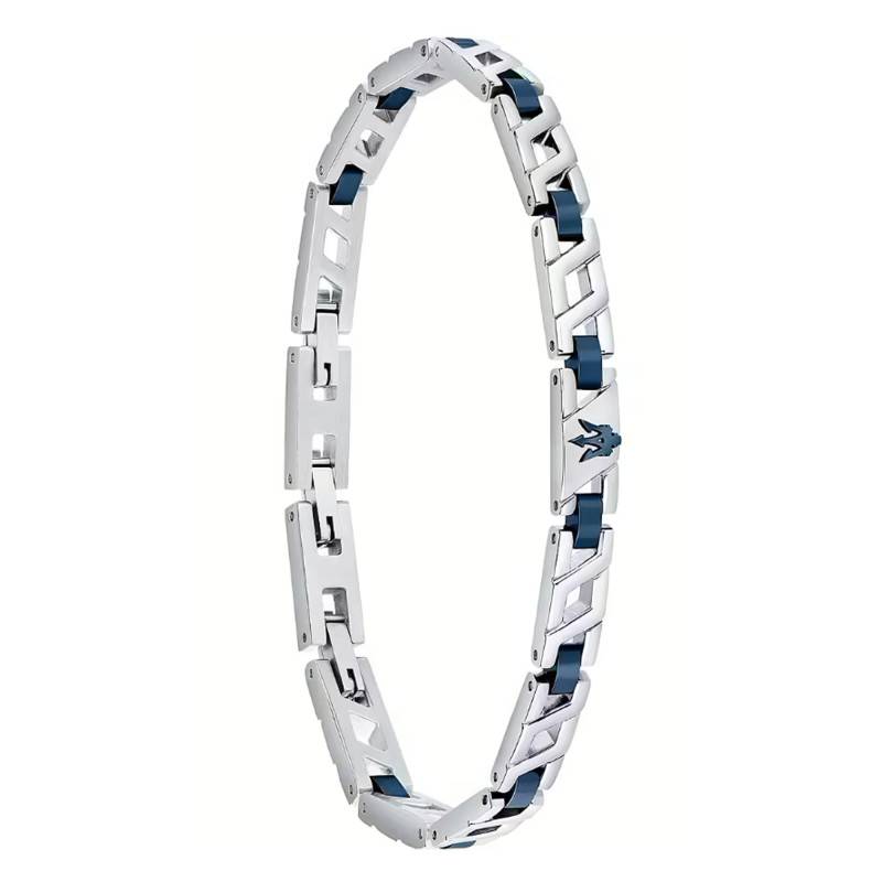 Iconic Stainless Steel & Blue Ceramic Bracelet, Length 18,50 cm to 21,50 cm - JM124AVD39 - Maserati