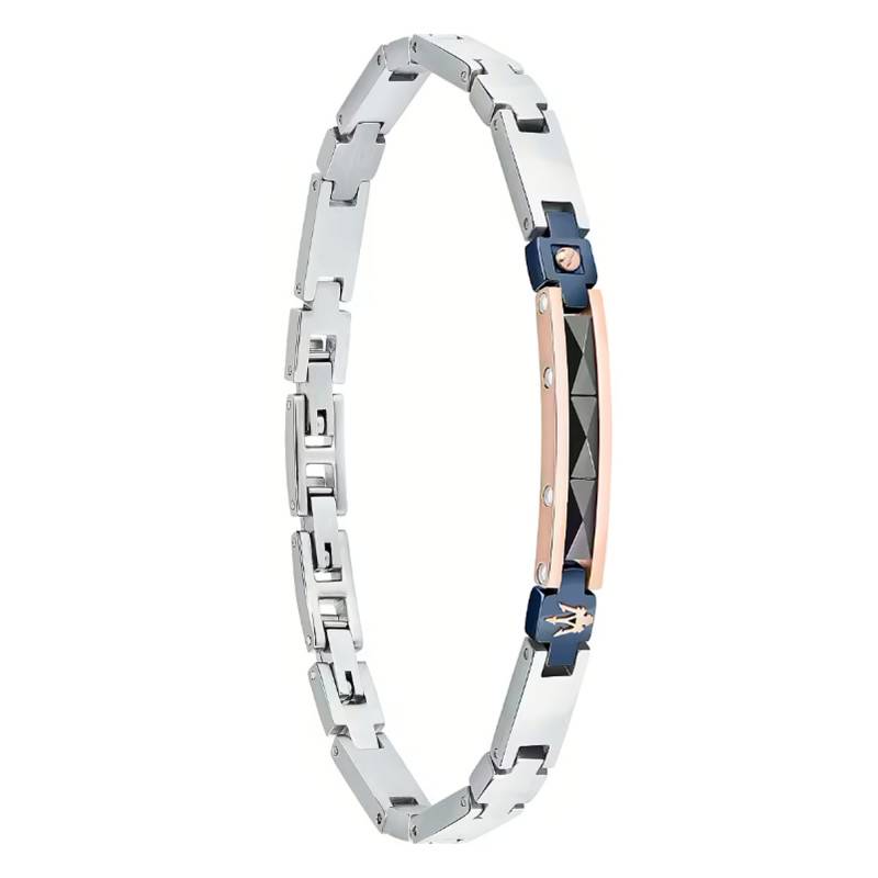 Grey & Rose Steel and Blue Ceramic Bracelet, Length 18.50 cm to 21.50 cm - JM224ATZ38 - Maserati