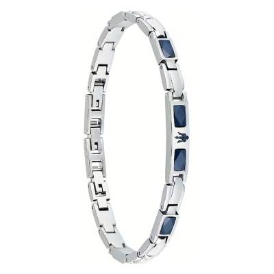 Steel and Blue Ceramic Bracelet, Length 18.50 cm to 21.50 cm - JM224ATZ39 - Maserati