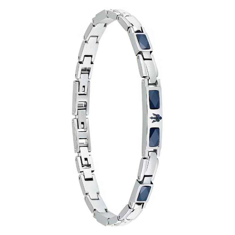 Steel and Blue Ceramic Bracelet, Length 18.50 cm to 21.50 cm - JM224ATZ39 - Maserati