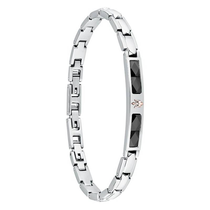 Stainless Steel & Black Ceramic Bracelet, Length 18.50 cm to 21.50 cm - JM224ATZ40 - Maserati