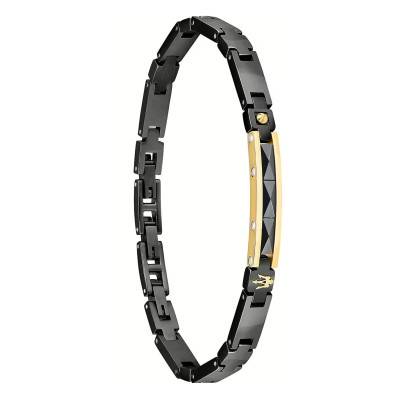 Black Gold Steel Ceramic Bracelet, Length 18.5 cm to 21.5 cm - JM224ATZ36 - Maserati