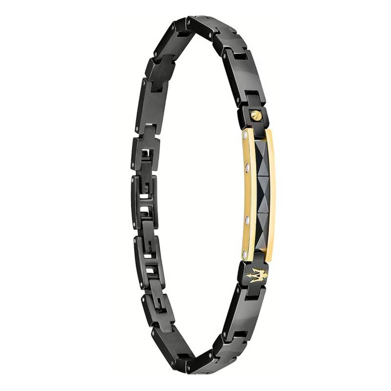 Black Gold Steel Ceramic Bracelet, Length 18.5 cm to 21.5 cm - JM224ATZ36 - Maserati
