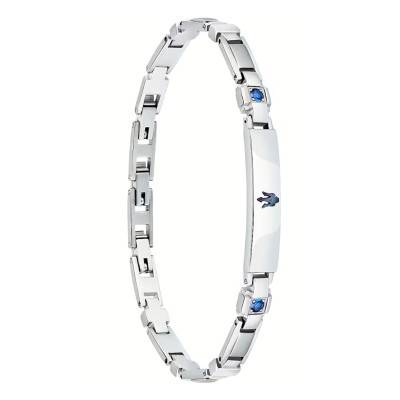 Bracelet en Acier & Saphirs Bleus, Longueur 18 à 21,5 cm - JM224AXO02 - Maserati