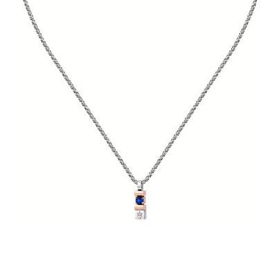 Collier en Acier & Saphir Bleu, Longueur 45 à 50 cm - JM334AXO06 - Maserati