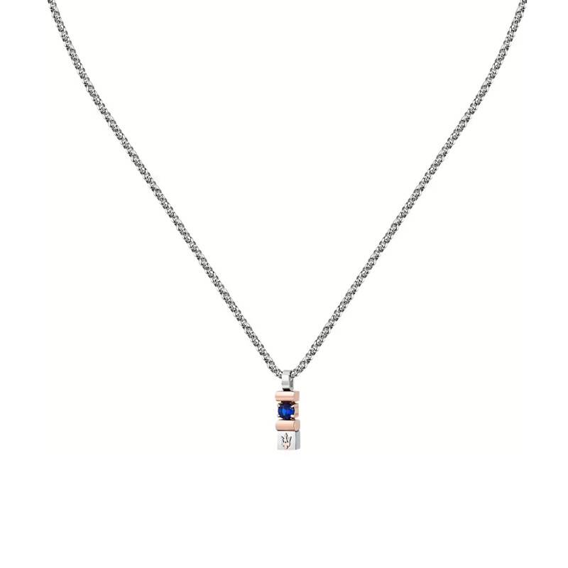 Blue Sapphire & Steel Necklace, Length 45 cm to 50 cm - JM334AXO06 - Maserati