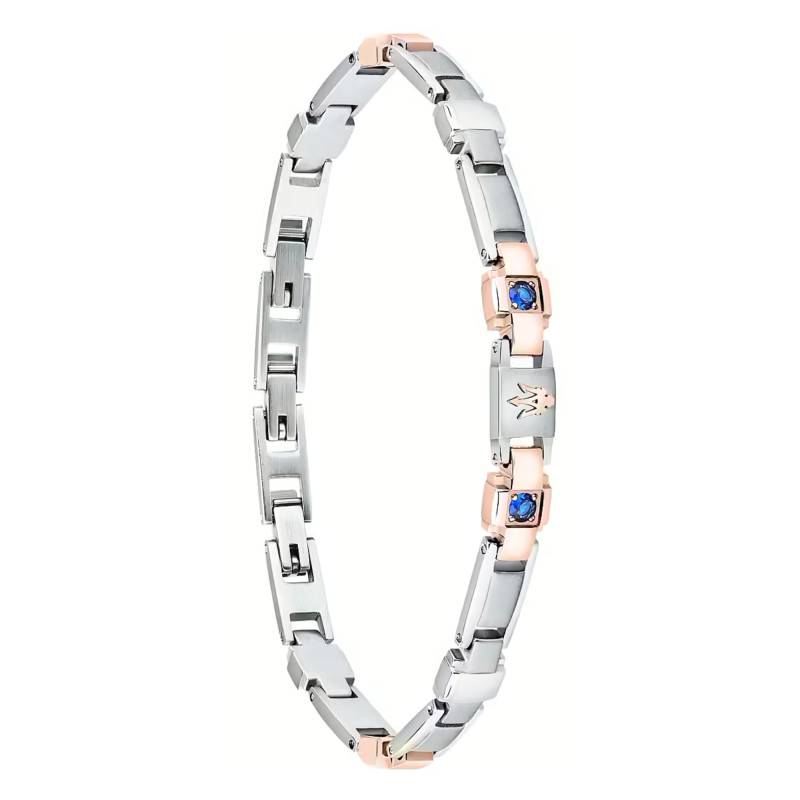 Two-Tone Stainless Steel & Blue Sapphire Bracelet, Length 18 cm to 21,50 cm - JM224AXO01 - Maserati