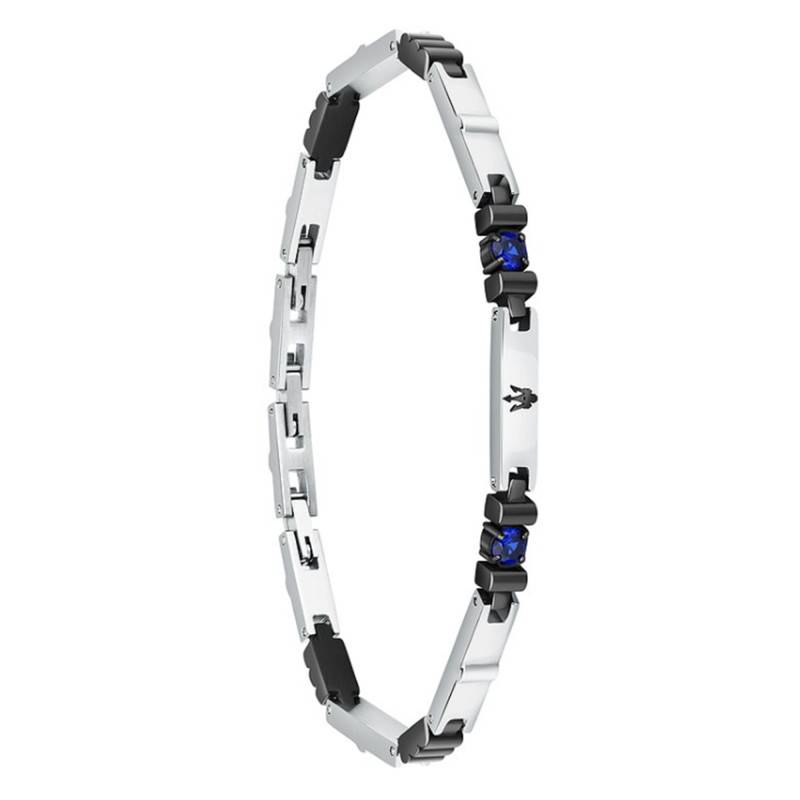 Two-Tone Stainless Steel & Blue Sapphire Bracelet, Length 18 cm to 21,50 cm - JM224AXO04 - Maserati