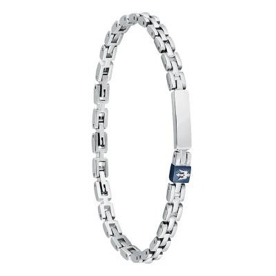 Grey and Blue Steel Iconic Bracelet, Length 18 cm to 21.50 cm - JM324AVD56 - Maserati