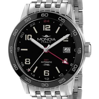 Montre Heritage GMT Automatic 1946 MI-823-SS-BK-CM - Mondia