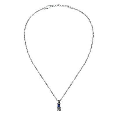 Grey Steel & Blue Sapphire Necklace, Length 45 cm to 50 cm - JM334AXO05 - Maserati