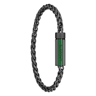Spelt Black Steel Bracelet, Length 19 cm - 2040339 - Lacoste