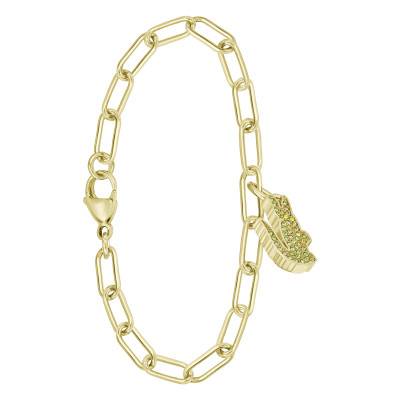 Gold-Tone Steel Crocodile Bracelet - 2040363, Length 19 cm - Lacoste