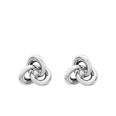 Boucles d'oreilles Entrelacées en Or Blanc 375 - Emanessence