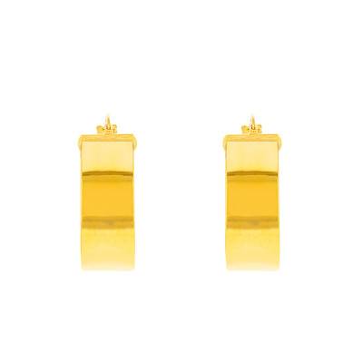 375 Yellow Gold Hoop Earrings, 17.50 mm Diameter - Emanessence