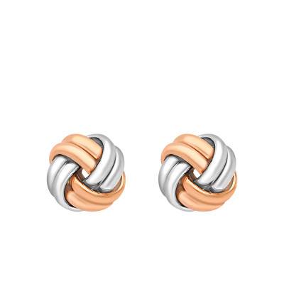 Boucles d'oreilles Double Nœud 9 mm en 2 Ors 375 - Emanessence