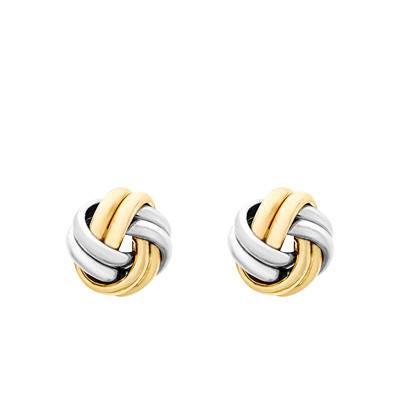 Boucles d'oreilles Nœud Doubles 9 mm en 2 Ors 375 - Emanessence
