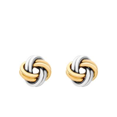 Boucles d'oreilles Double Noeud en 2 Ors 375 - Emanessence