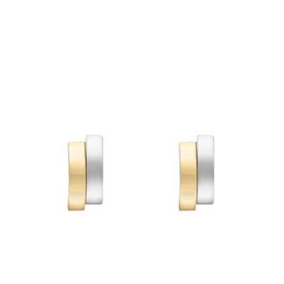 Boucles d'oreilles Asymétriques Incurvées en 2 Ors 375 - Emanessence