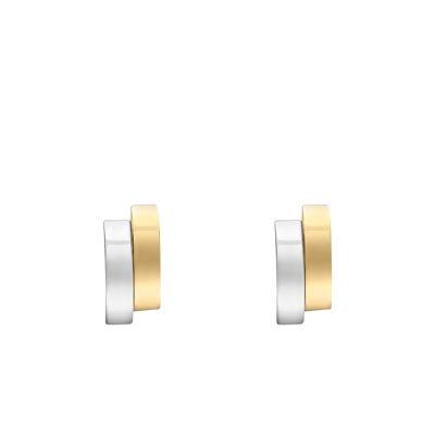 Boucles d'oreilles Incurvées & Asymétriques en 2 Ors 375 - Emanessence