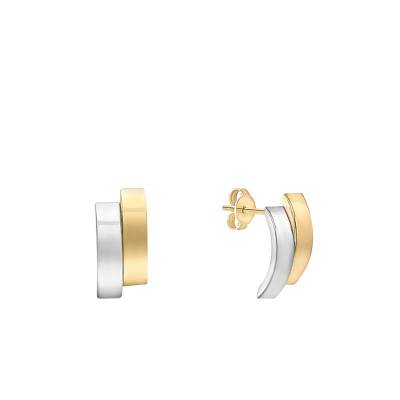 Boucles d'oreilles Incurvées & Asymétriques en 2 Ors 375 - Emanessence
