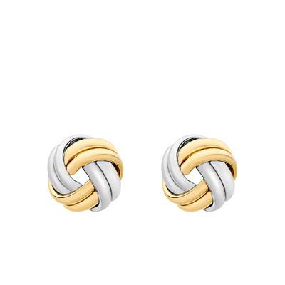 Boucles d'oreilles Noeud Double, 2 Ors 375 - Emanessence