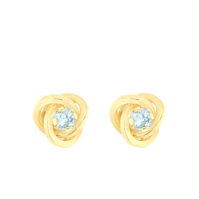 Boucles d'oreilles Tourbillon en Or Jaune 375 & Topazes Bleues - Emanessence